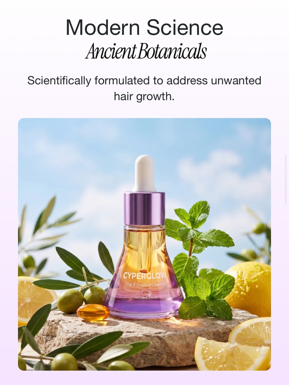 Cyperglow Purple & Gold Facial Oil Serum
